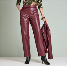 Faux Leather Pull On Trouser - LT325